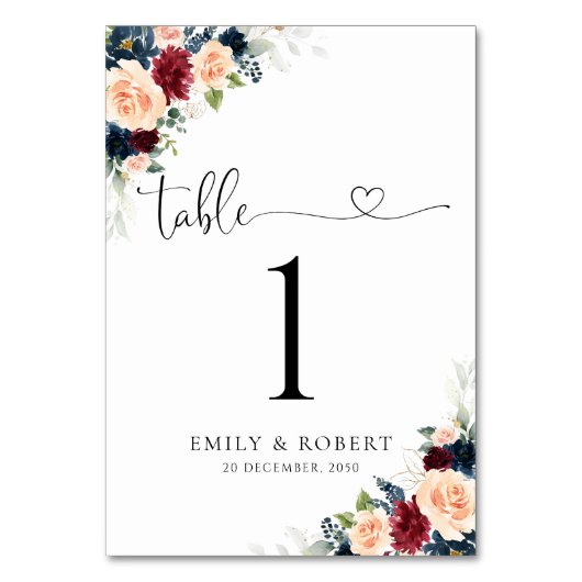 Numéro De Table Numéros de tableau des Mariages de la Bourgogne et (Dos)