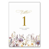 Numéro De Table Numéros de tableau des Mariages Fleur sauvage viol (Dos)