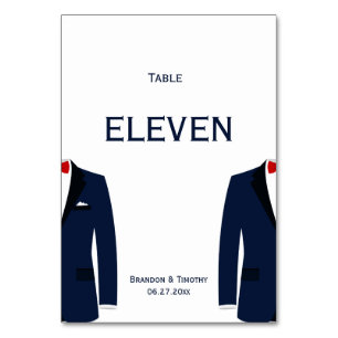 Numéro De Table Numéros De Tableau Des Mariages Gays Bleus Et Blan