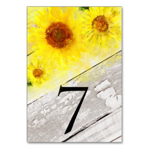 Numéro De Table *~* NUMÉROS DE TABLEAU - Fleur de soleil jaune en