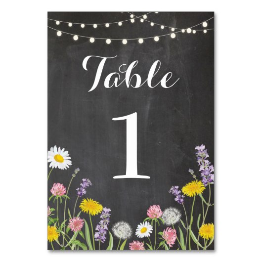 Numéro De Table Numéros de tableau Fleurs sauvages Mariages Marque (Par défaut)