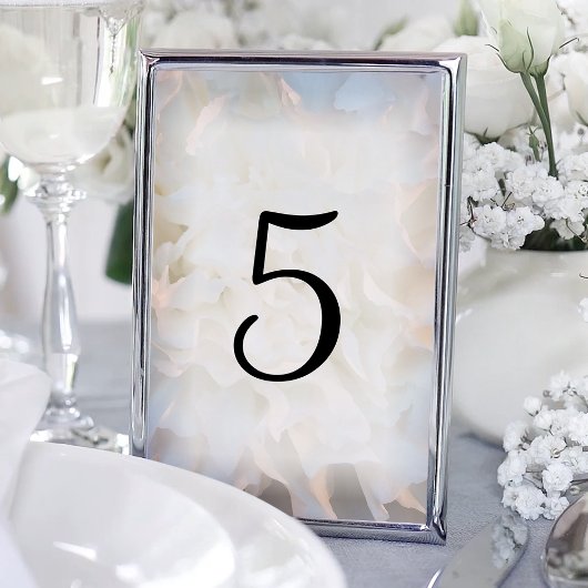 Numéro De Table Numéros de tableau floral blanc