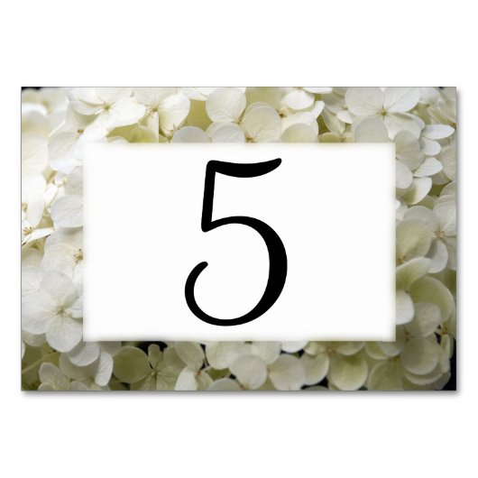 Numéro De Table Numéros de tableau floral blanc Hydrangea (Devant)