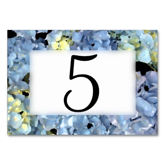 Numéro De Table Numéros de tableau floral bleu Hydrangea (Dos)