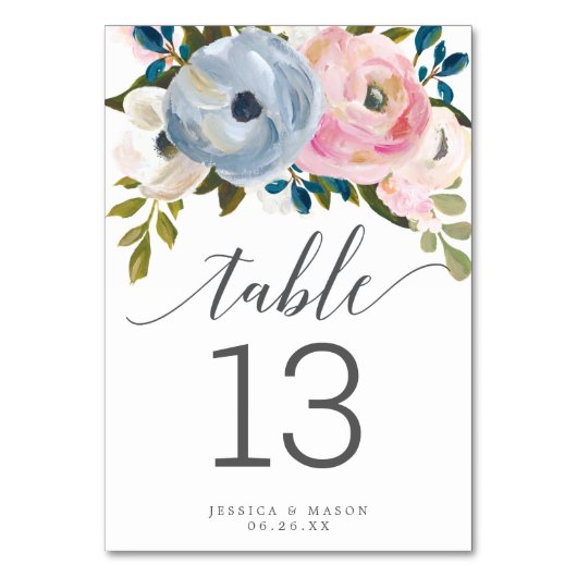 Numéro De Table Numéros de tableau floral poussiéreux double face (Dos)
