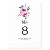 Numéro De Table Numéros De Tableau Mariage Aquarelle Avec Fleurs (Par défaut)