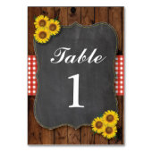 Numéro De Table Numéros de tableau Mariage Bois Rouge Rustique Tou (Dos)