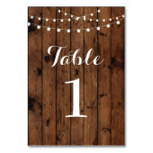 Numéro De Table Numéros de tableau Mariage Bois rustique Élégant (Dos)