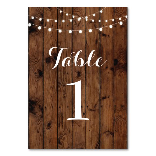 Numéro De Table Numéros de tableau Mariage Bois rustique Élégant (Dos)