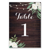 Numéro De Table Numéros de tableau Mariage Bois Rustique Fleurs bl (Par défaut)