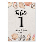 Numéro De Table Numéros de tableau Mariage Coques Ocean Beach Mari (Dos)
