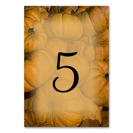 Numéro De Table Numéros de tableau Mariage de automne Citrouille o (Dos)