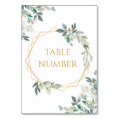 Numéro De Table Numéros de tableau Mariage de feuille d'or géométr (Dos)