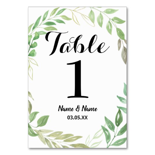 Numéro De Table Numéros de tableau Mariage Foliage Feuille Mariage (Par défaut)
