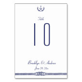 Numéro De Table Numéros de tableau Mariage nautique avec Ancres (Dos)