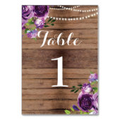 Numéro De Table Numéros de tableau Mariage Purple Fleurs rustiques (Par défaut)