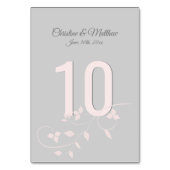 Numéro De Table Numéros de tableau Mariage rose et gris (Dos)