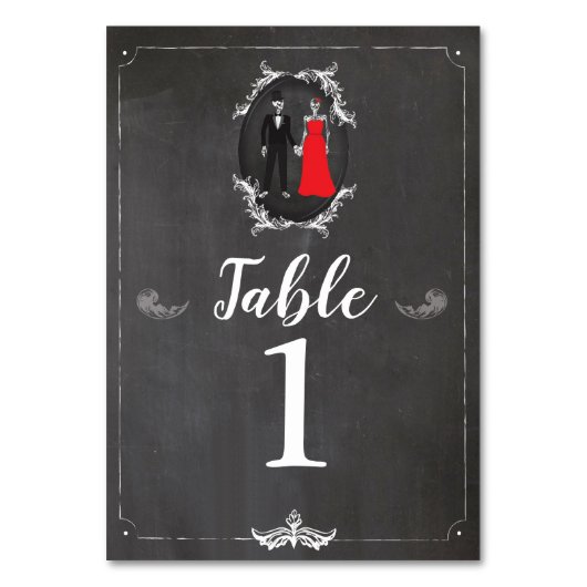 Numéro De Table Numéros de tableau Mariage Skeleton Skulls Rustic  (Par défaut)