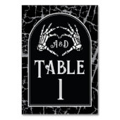 Numéro De Table Numéros de tableau Mariage Squelette Mains de coeu (Dos)