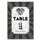 Numéro De Table Numéros de tableau Mariage Steampunk Coeurs Mariag (Dos)