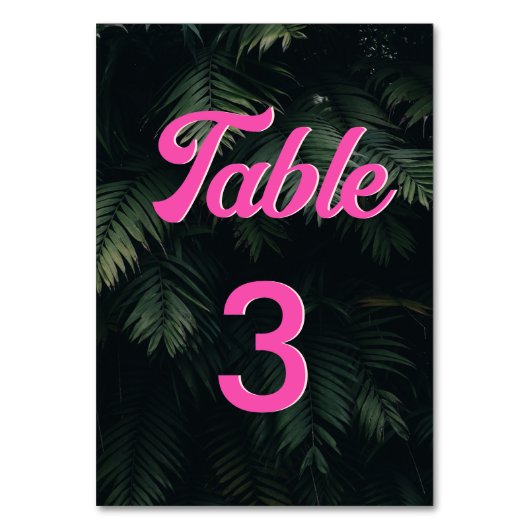 Numéro De Table Numéros de tableau modernes en néon tropical (Dos)