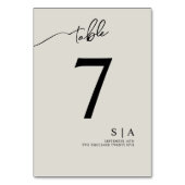 Numéro De Table Numéros de tableau pour un mariage moderne. (Dos)