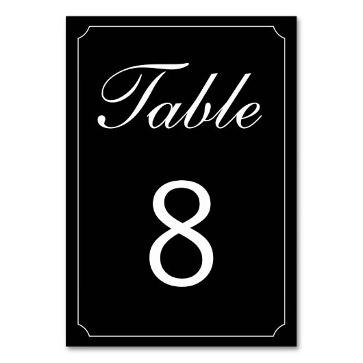 Numéro De Table Numéros de tableau recto verso à bordure simple (Dos)