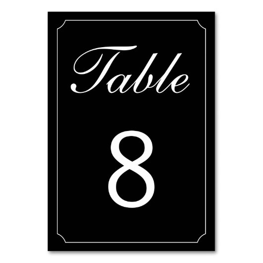 Numéro De Table Numéros de tableau recto verso à bordure simple (Par défaut)