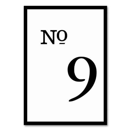 Numéro De Table Numéros de tableau simples des Mariages frontalier (Dos)