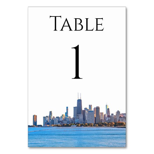 Numéro De Table Numéros de tableau Skyline de Chicago (Dos)