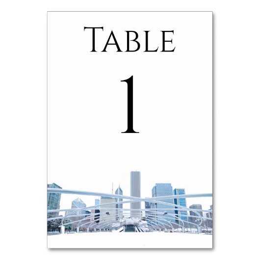 Numéro De Table Numéros de tableau Skyline de Chicago (Dos)
