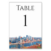 Numéro De Table Numéros de tableau Skyline de Pittsburgh (Dos)