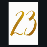 Numéro De Table Numéros de tableau - Typographie Décontractée des<br><div class="desc">Tableau Numéro 23 : Cette carte de numéro de table de script de brosse décontracté est définie dans un faux papier doré. IMPORTANT : L'apparence du papier peint est un effet imprimé. Ce n'est pas un vrai papier d'aluminium. Si vous ne voulez pas cet effet, vous pouvez le supprimer comme...</div>