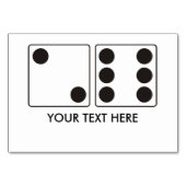 Numéro De Table Numéros DICE pips 2 + 6 + votre texte (Devant)