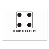 Numéro De Table Numéros DICE pips 4 + votre texte (Dos)