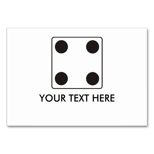 Numéro De Table Numéros DICE pips 4 + votre texte (Devant)