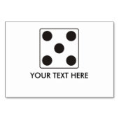 Numéro De Table Numéros DICE pips 5 + votre texte (Devant)