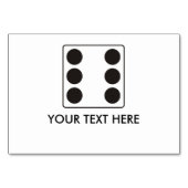 Numéro De Table Numéros DICE pips 6 + votre texte (Dos)