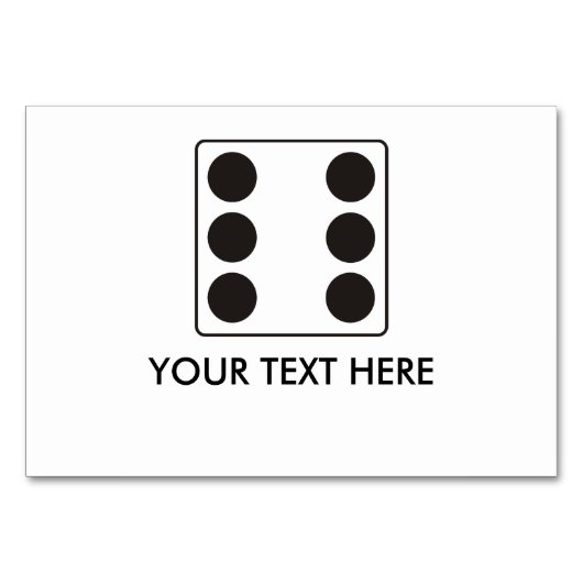 Numéro De Table Numéros DICE pips 6 + votre texte (Devant)