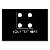 Numéro De Table Numéros DICE pips blanc 4 + votre texte (Dos)