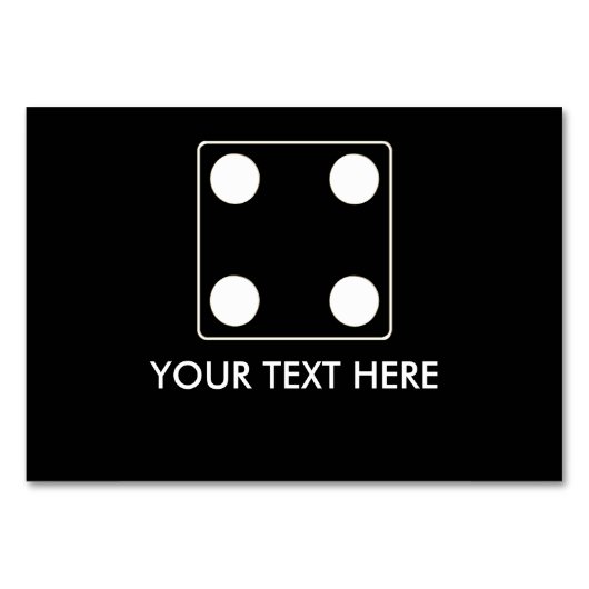 Numéro De Table Numéros DICE pips blanc 4 + votre texte (Devant)