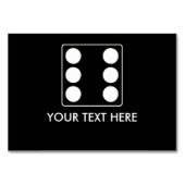 Numéro De Table Numéros DICE pips blanc 6 + votre texte (Dos)