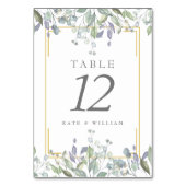Numéro De Table Numéros du tableau des Mariages floraux Sage et Li (Dos)