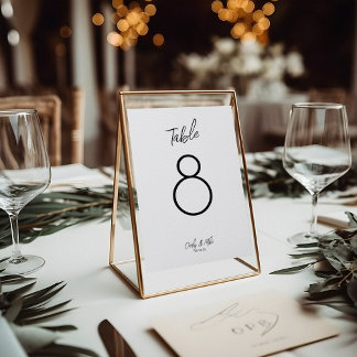 Numéro De Table Numéros minimalistes de table Mariage - Table élég