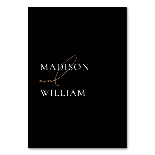 Numéro De Table Numéros simples de Mariage noir et blanc (Dos)