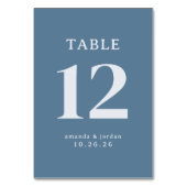 Numéro De Table Numérotation de table bleue sophistiquée (Dos)