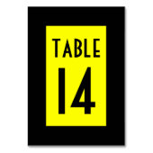 Numéro De Table Numéroté noir et jaune (Par défaut)