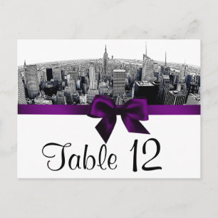 Numéro de table NYC Fisheye Gravé en Noir et Blanc