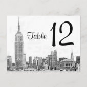 Numéro de table NYC Skyline Etched 01 (Dos)