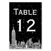 Numéro De Table NYC Skyline Etched Starry do-it-yourself BG Numéro (Par défaut)